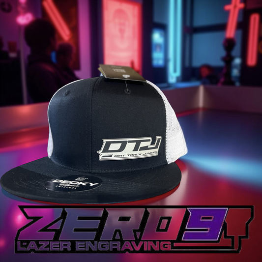 DTJ Black & White Mesh Back Flat Bill
