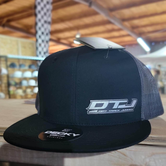 DTJ Black & Metallic Mesh Back Flat Bill
